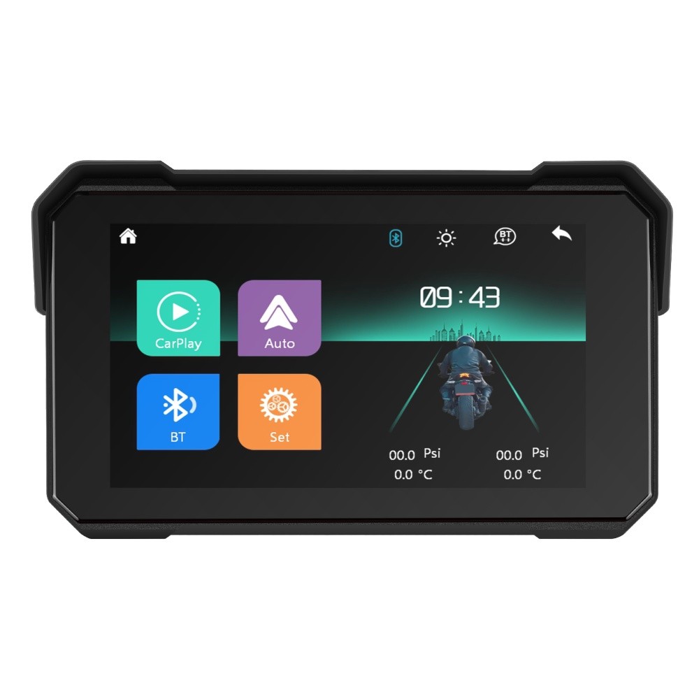 5" Wireless CarPlay Android Auto Portable Screen Waterproof Motorcycle Navigator