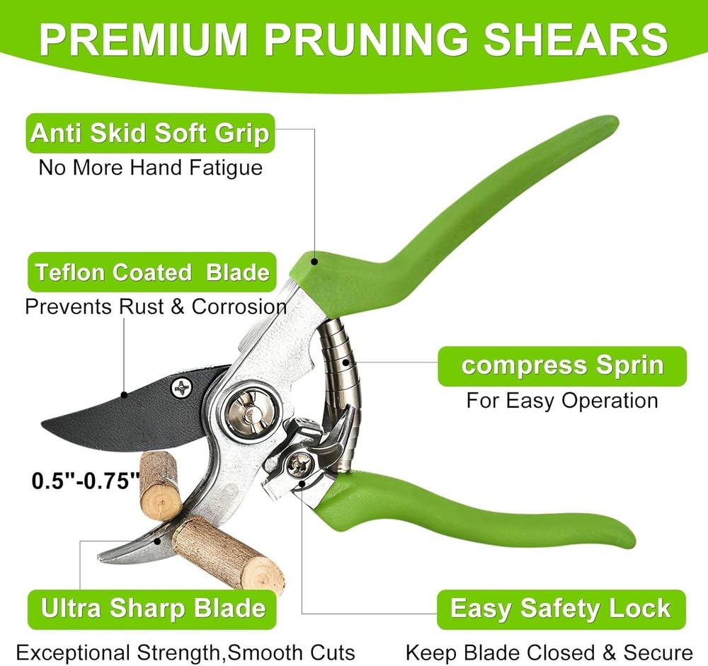 Reliable YIAD Pruning Kit: Lopper & Shears with Ergonomic Handle & Sharp Blades