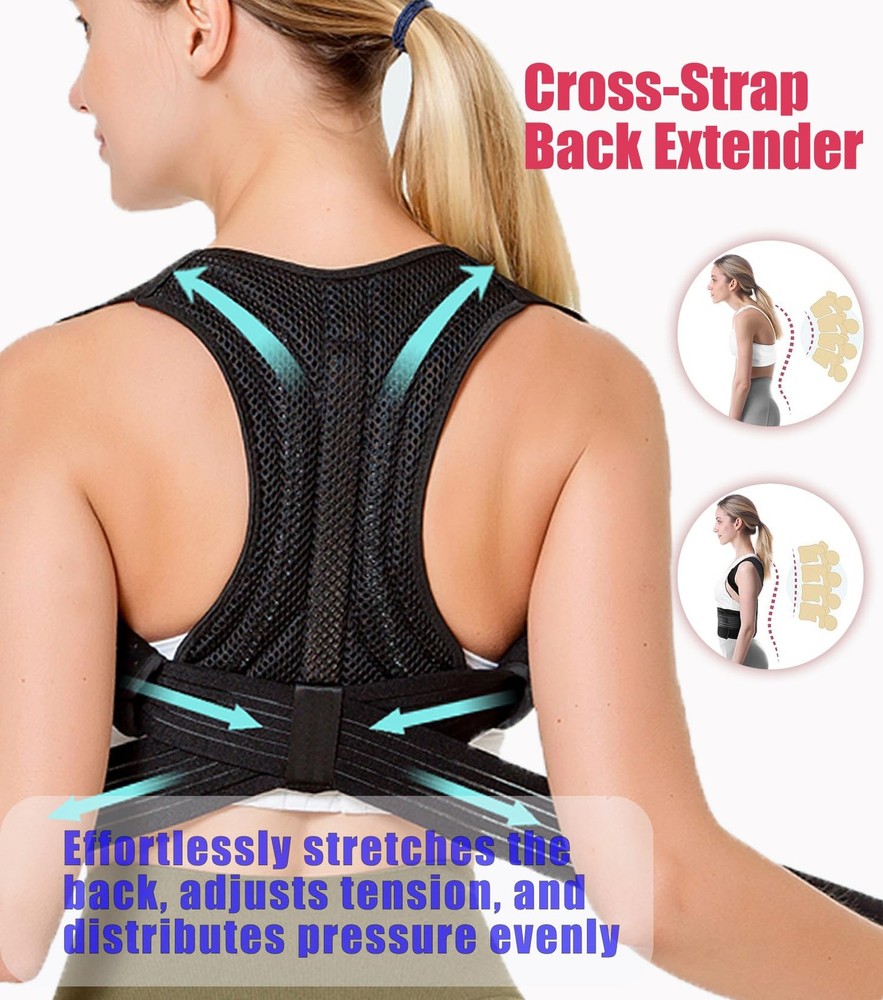 Posture Corrector for & Men Adjustable Lightweight Upper Back Brace Improve P...
