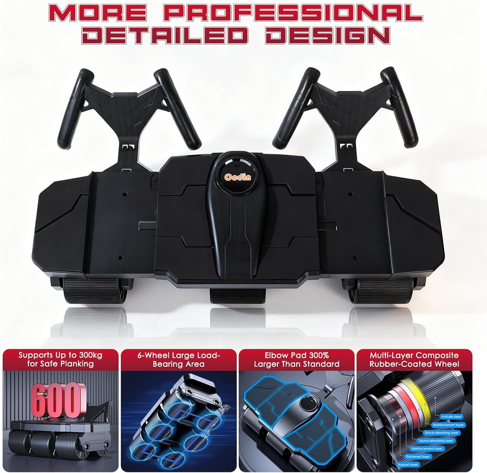 Partner Ab Roller Wheel with Elbow Support- Two-Person Core Trainer, Stable Home