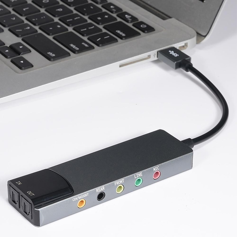 USB Sound Card 5.1 Channel External Audio Card SPDIF Optical for PC Computer