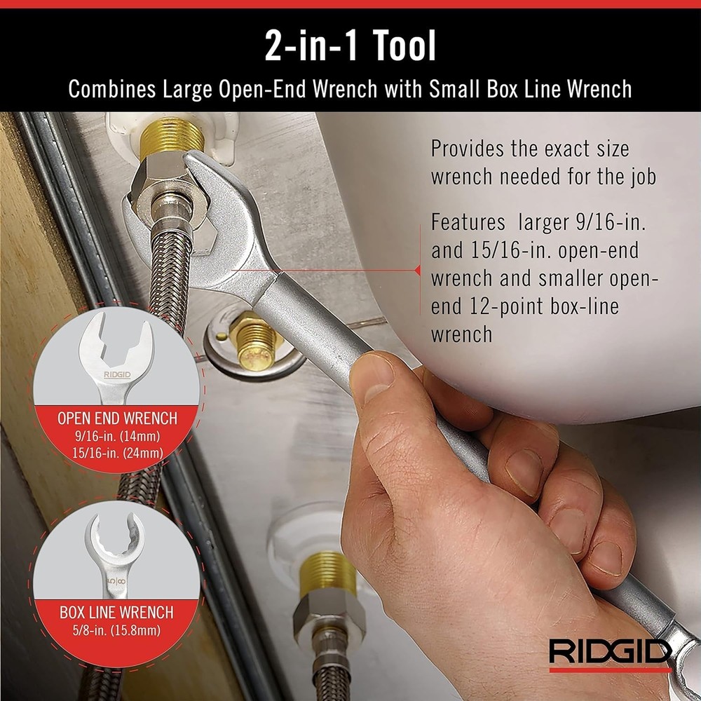 Efficient 2-in-1 Wrench for Plumbing Tasks - 150 ft-lbs Torque Capability