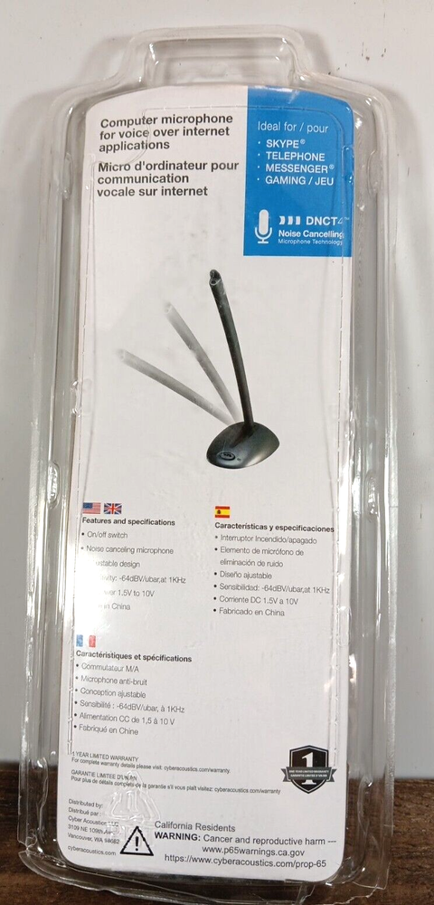 CA CVL-1064 Noise-Cancelling Desktop Microphone for Computers