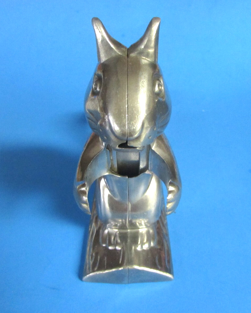 VINTAGE TALL SQUIRELL NUT CRACKER - SILVER METAL