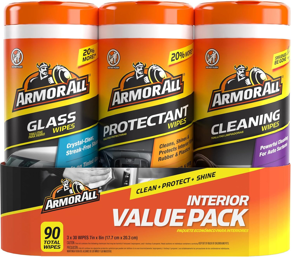 Car Wipes Multi-Pack by , Cleans Vehicle Interior and Exterior, Includes Protec