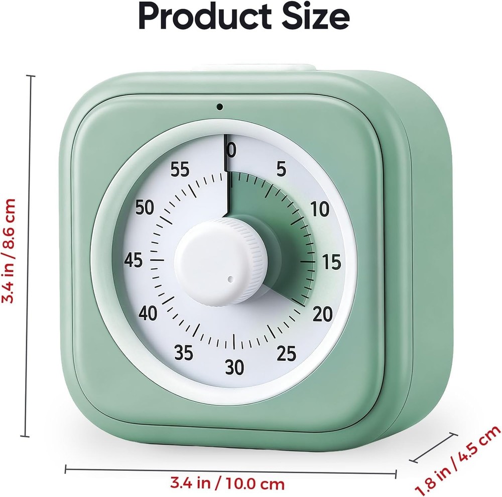 Visual Countdown Timer for Kids - 60 Minutes, Silent Operation, Portable Design