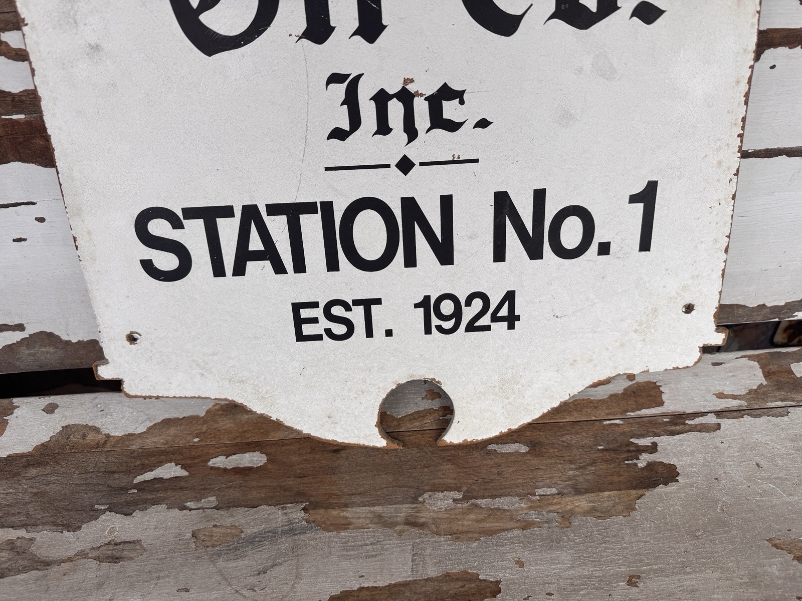 Vintage Dauphin Oil Co Sign Wood Single Face