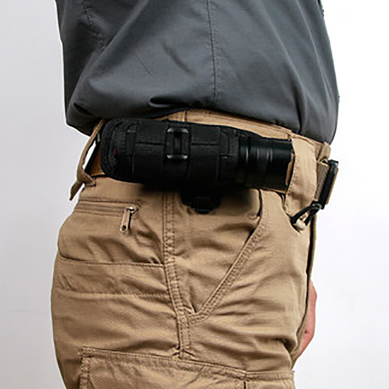 360 Degrees Rotatable Flashlight Pouch Holster Tactical Belt Torch Cover Pouch