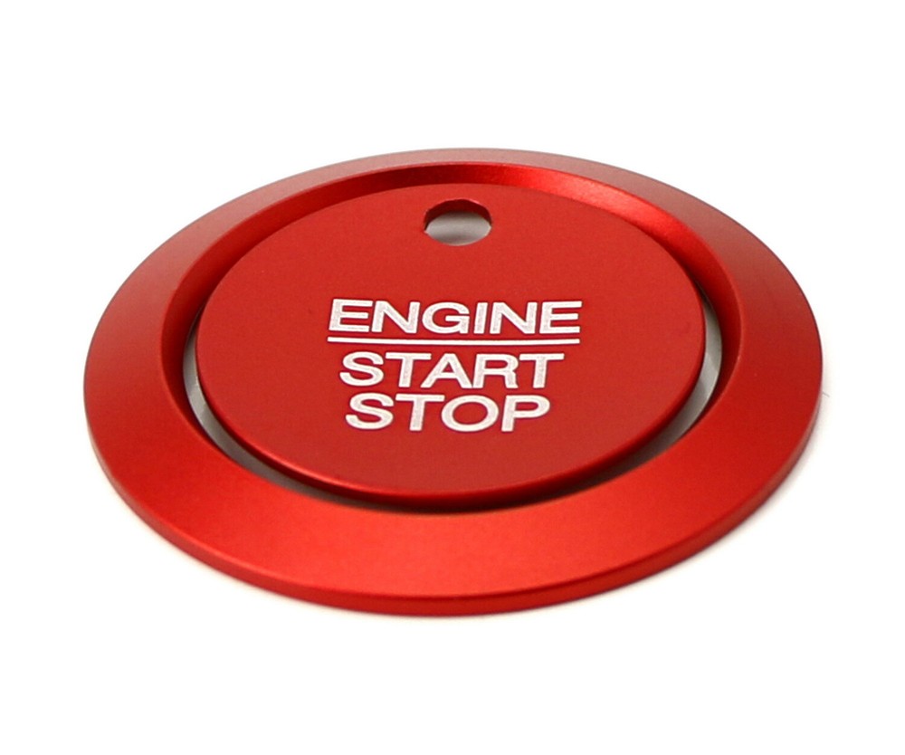 Red Keyless Engine Push Start Button & Surrounding Ring For Ford F-150 Raptor...