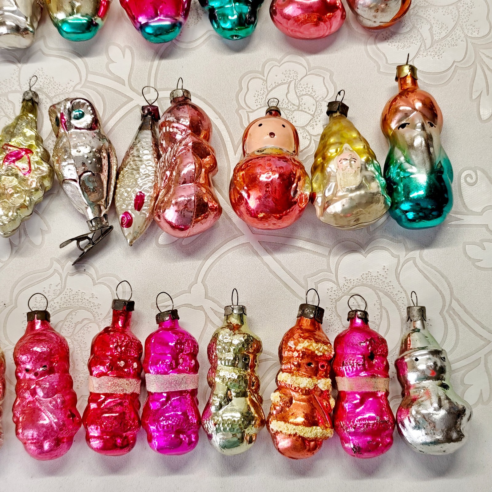 Vintage glass Christmas Ornament character animal decoration soviet USSR №728