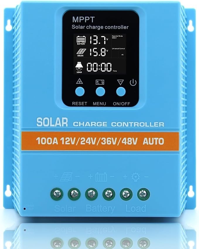 MPPT 12V/24V/36V/48V Solar Charge Controller Tools 100A LCD Dual USB 4800W