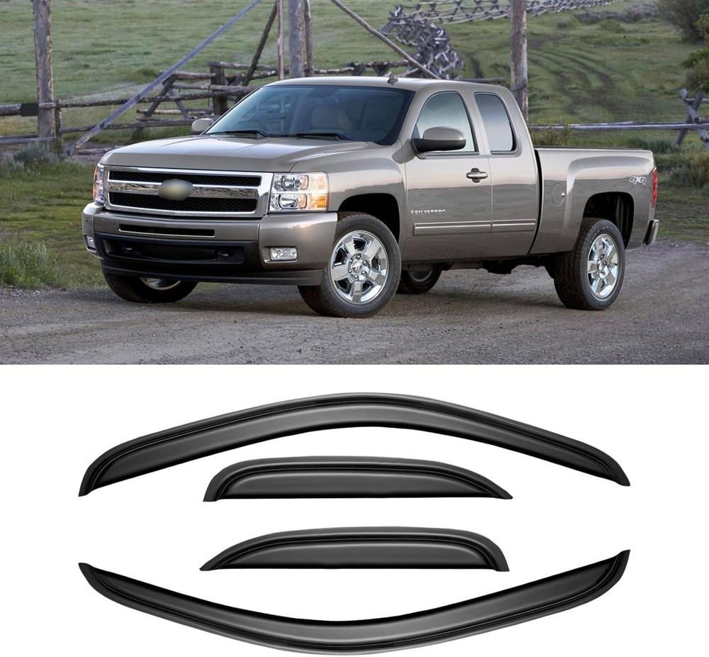 Rain Deflectors for Chevy GMC Silverado Sierra Extended Cab 2007-13