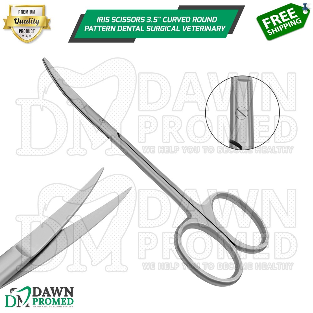 Iris Scissors 3.5″ Curved Round Pattern Dental Veterinary Surgical Instruments