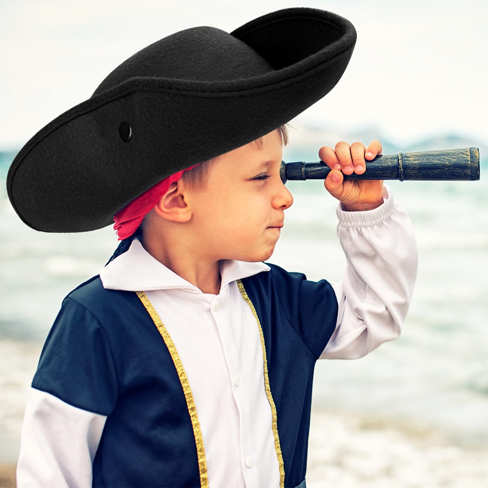 Xeehwb Pirate Hat for Men Women,Pirate Costume Accessories Hat,Colonial Trian...