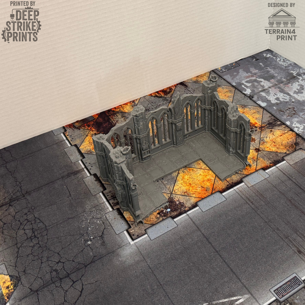 Gothic Ruined Building E x1 Terrain Scenery Tabletop/Warhammer 40k