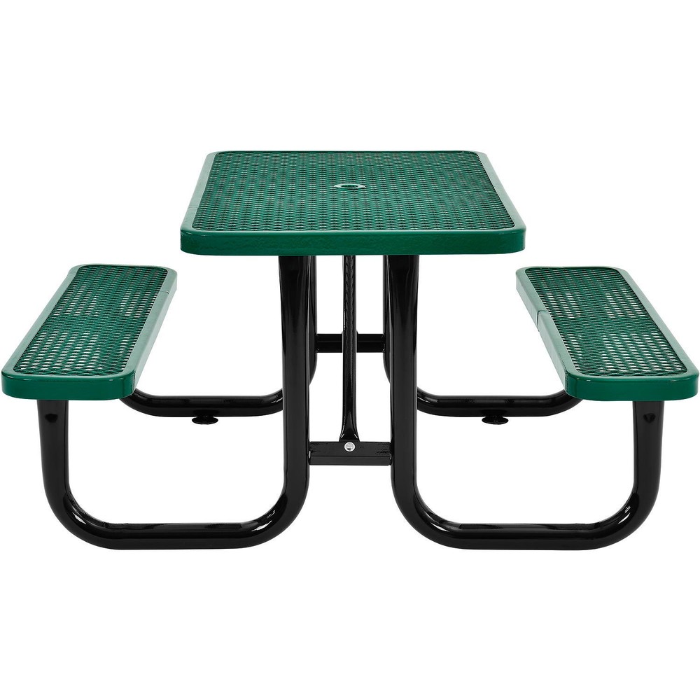 4' Rectangular Expanded Metal Picnic Table 48"L x 62"W Green