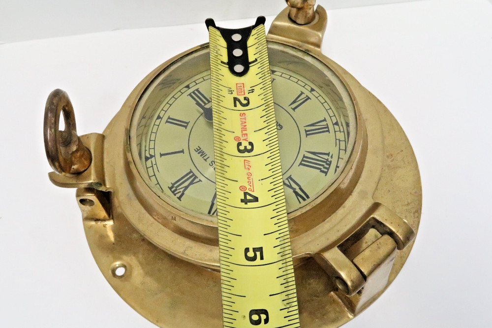 VINTAGE SHIP'S TIME BRASS QUARTZ CLOCK