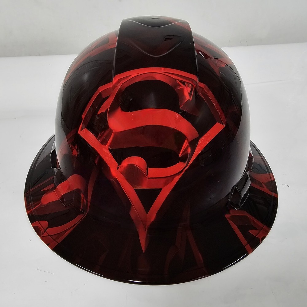 full brim hard hat custom hydro dipped IN BIG RED S