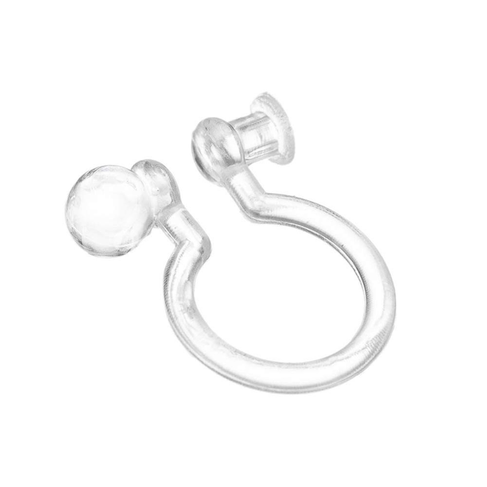 50 Pcs Clear Plastic Clip-on Earring Base Plastic Clear Tiny Stud to Clip on ...