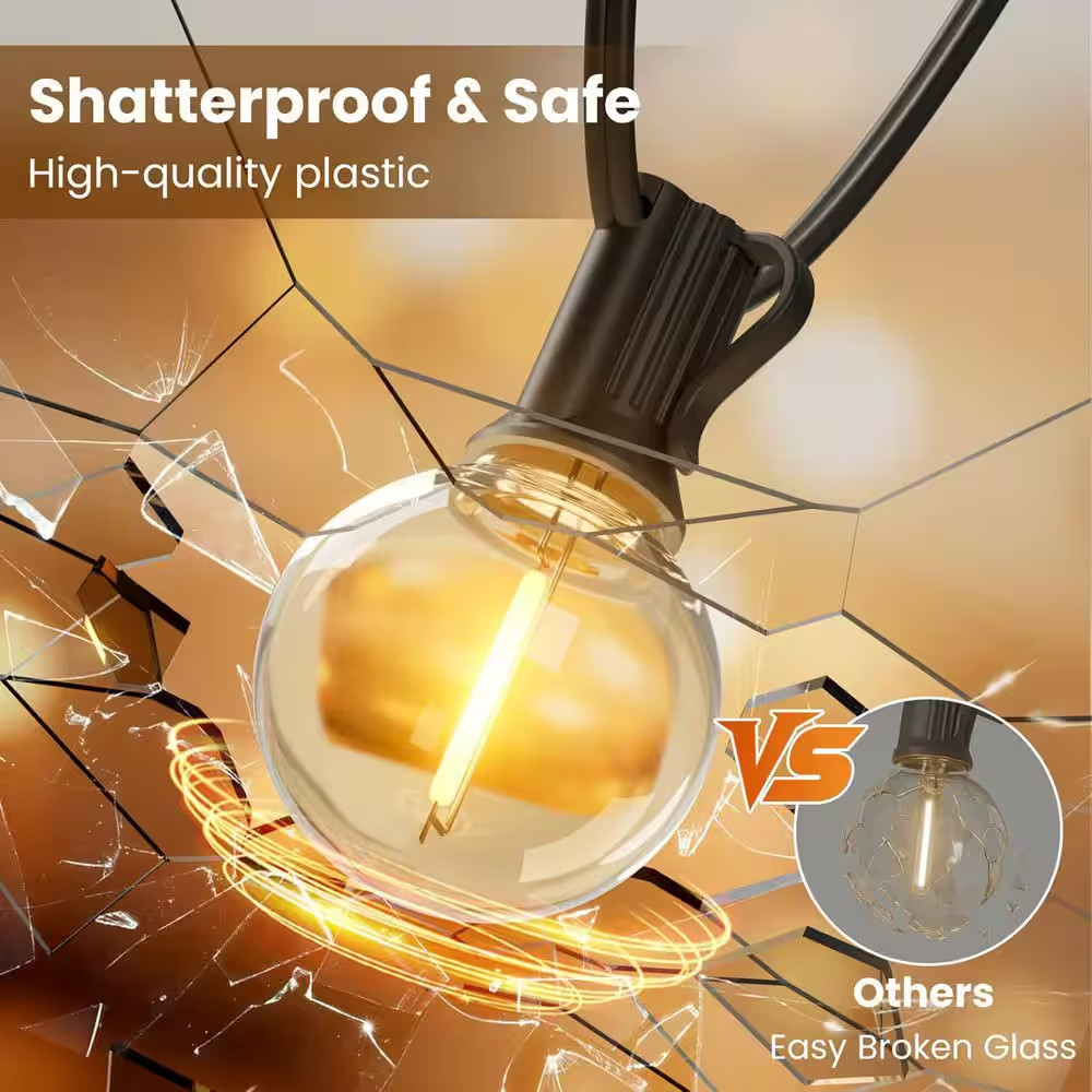 G40 104-Light 200 Ft. Indoor/Outdoor Plug-In LED Globe String-Light Shatterproof