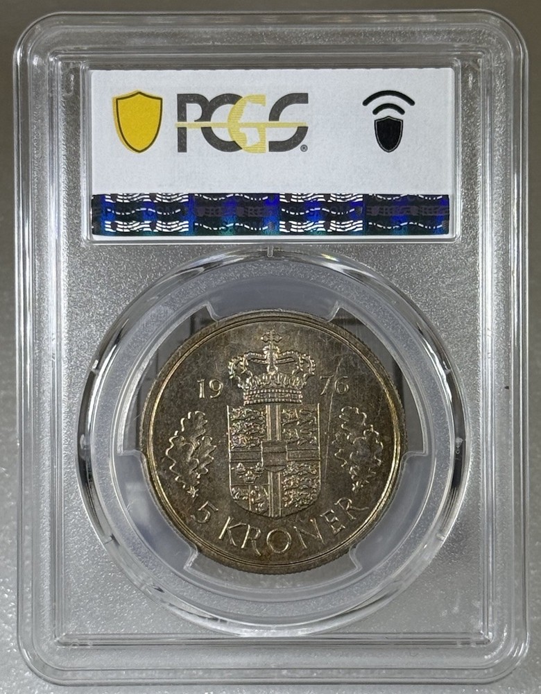 1976-SB Denmark 5 Kroner PCGS MS 64