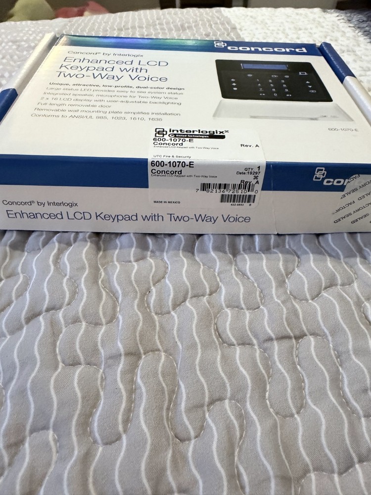 Interlogix Concord 4 Alarm System Kit Enhanced LCD Keypad Wall Mount Sensor