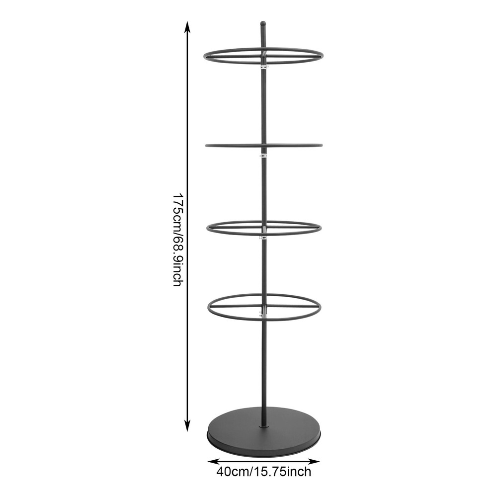 Retail Display Stand 4 Tier Rotating Round Rack for Store Display Shelves