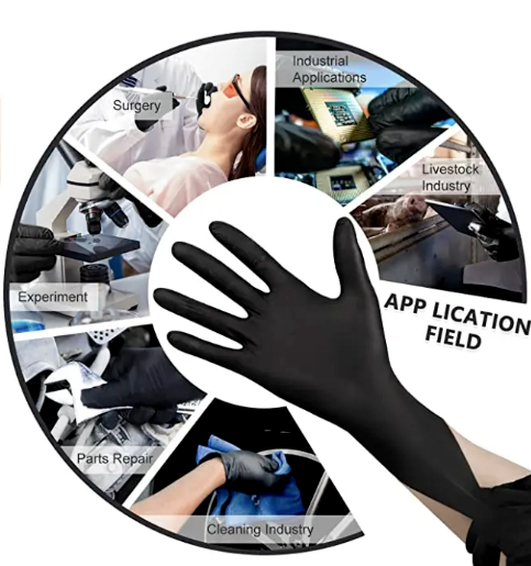 Black Nitrile Disposable Gloves Powder Latex Free | 3, 5, & 6 Mil & Size S - XXL