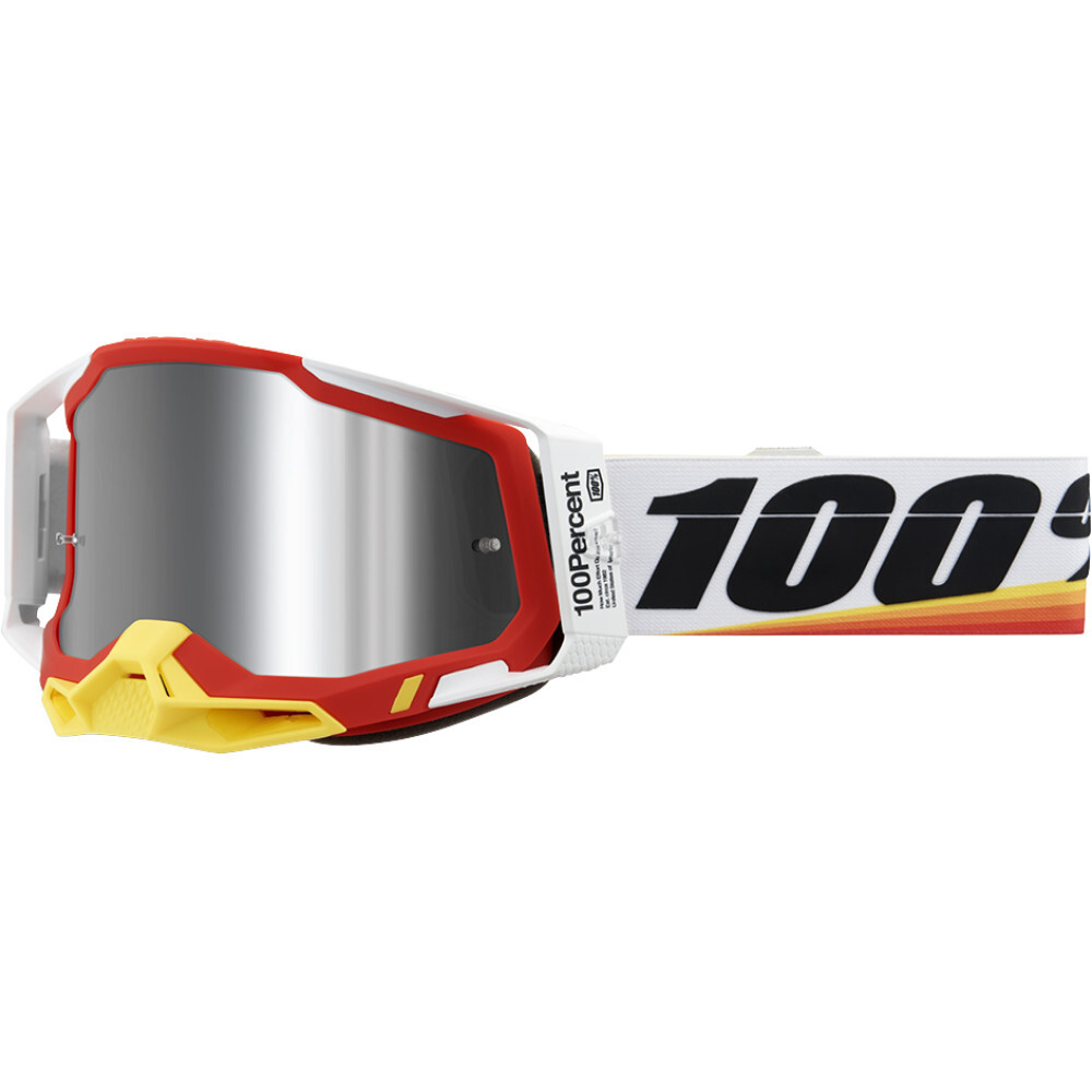100% Racecraft 2 Goggles - Arsham Red - Silver Flash Mirror