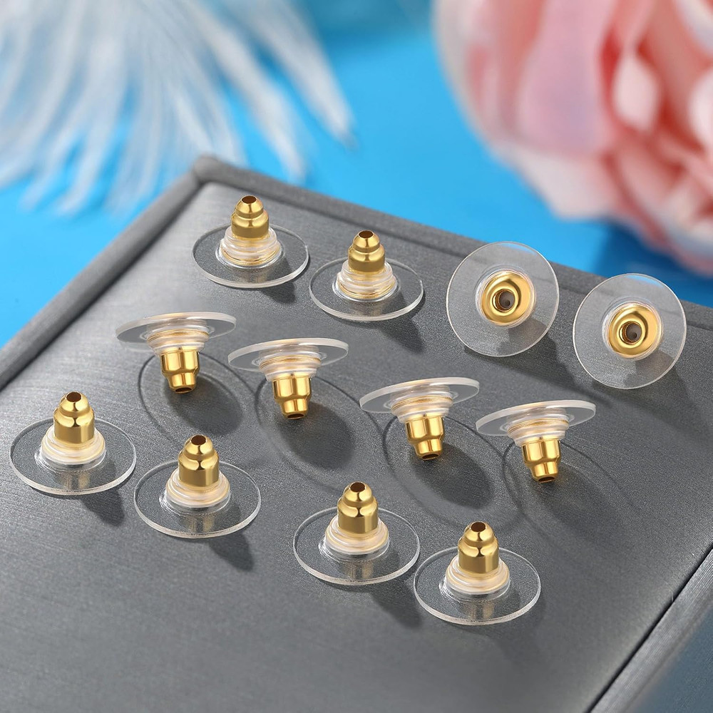 100pcs Fishhook Earring Backs Replacements for Stus - Bullet Clutch Back Earring