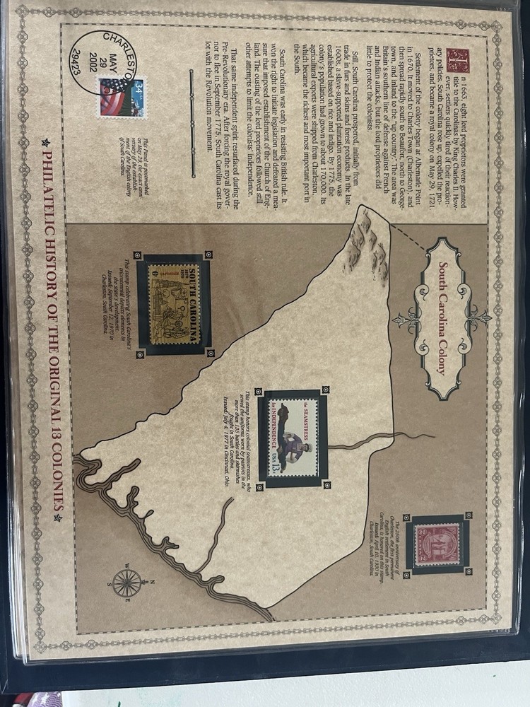 Philatelic History of The Original 13 Colonies - Stamp Book