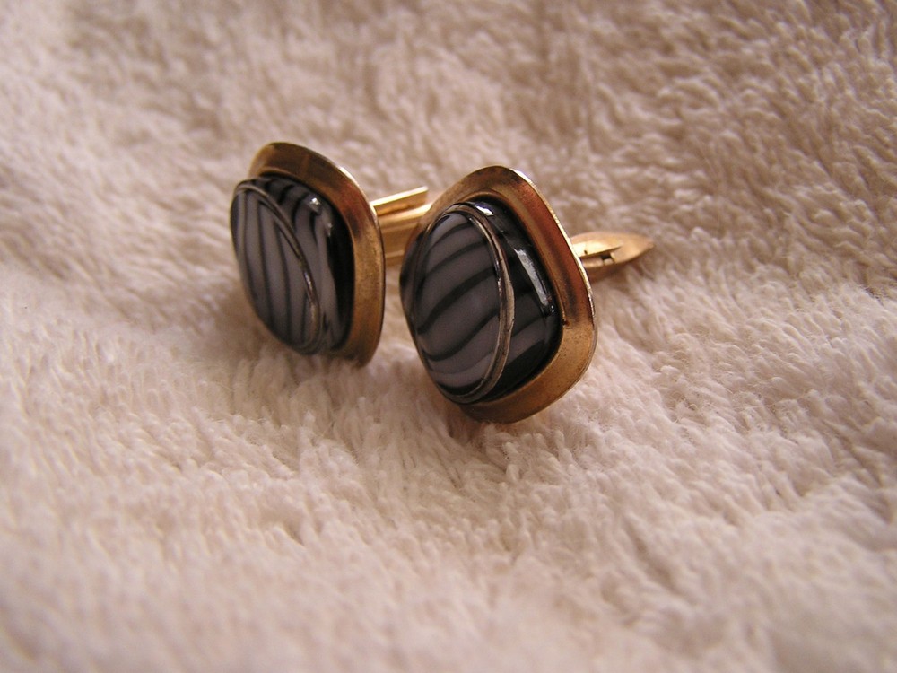 Vintage Black and Grey Cufflinks