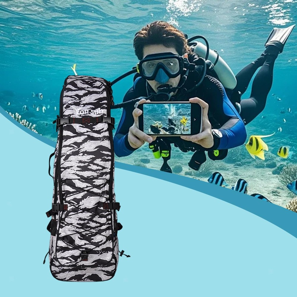 Long Fins Bag Utility Backpack Practical with Zippers Versatile Storage