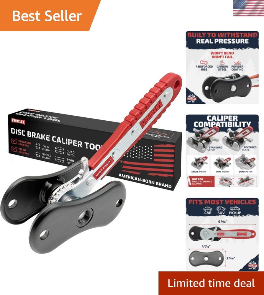 Brake Caliper Compression Tool – Heavy Duty Brake Pad Spreader Tool with Ratc...