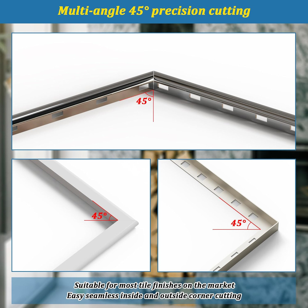 Tile Tool, Tile Edge Trim Cutting Tool for Installation, Precise 45-Degree Miter