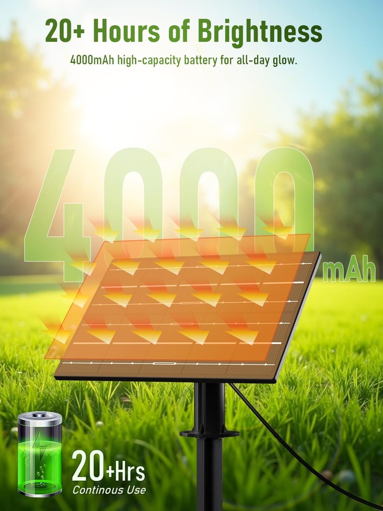 100FT Solar String Lights Outdoor Waterproof 2200K with Remote & USB Charging...