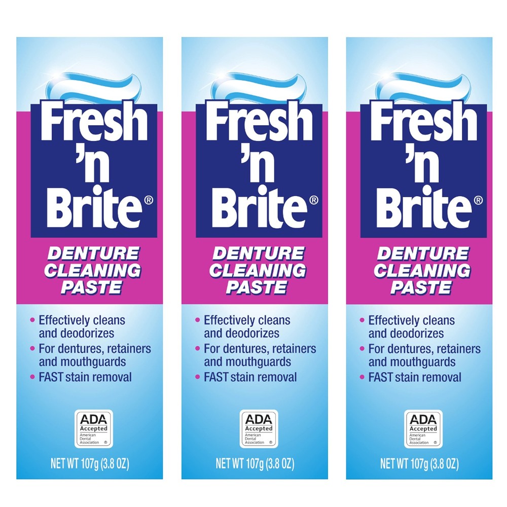 Fresh 'n Brite Denture Cleaning Paste For Dentures, Removable Partial Denture...
