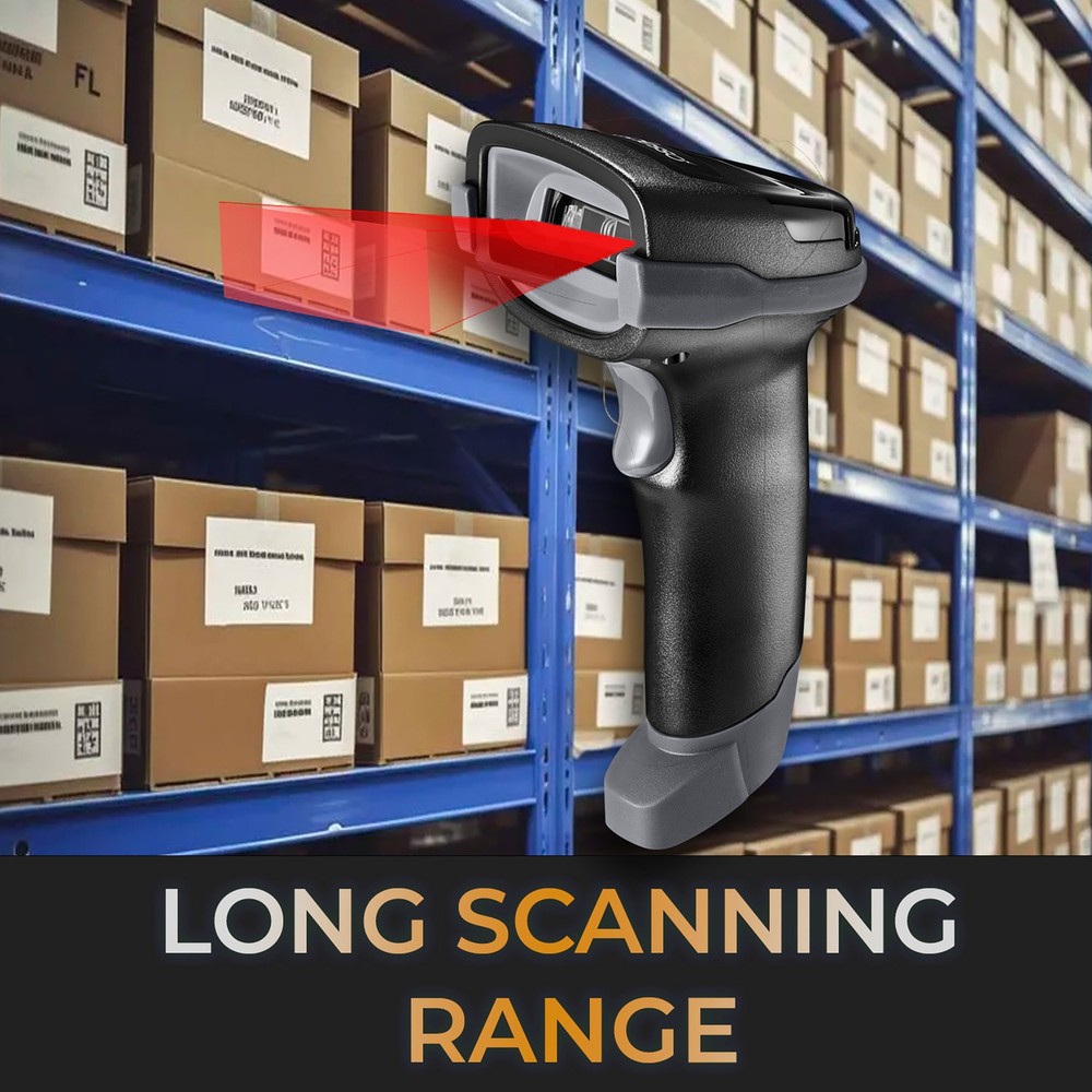 NuScan 3000 Bluetooth 2.4 GHz USB 2D Handheld Barcode Scanner, Cradle