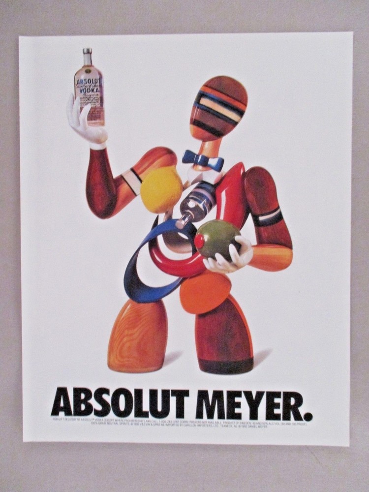 Absolut Vodka - Absolut Meyer PRINT AD - 1992