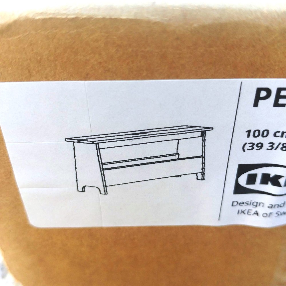 IKEA Solid Pine PERJOHAN Bench w/ storage, Unfinished Wood Rustic Nordic Cottage