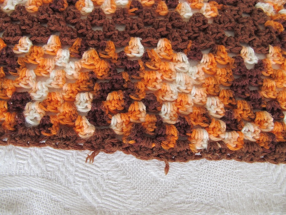 Crochet blanket Grandmas Square Mid Century Small Throw