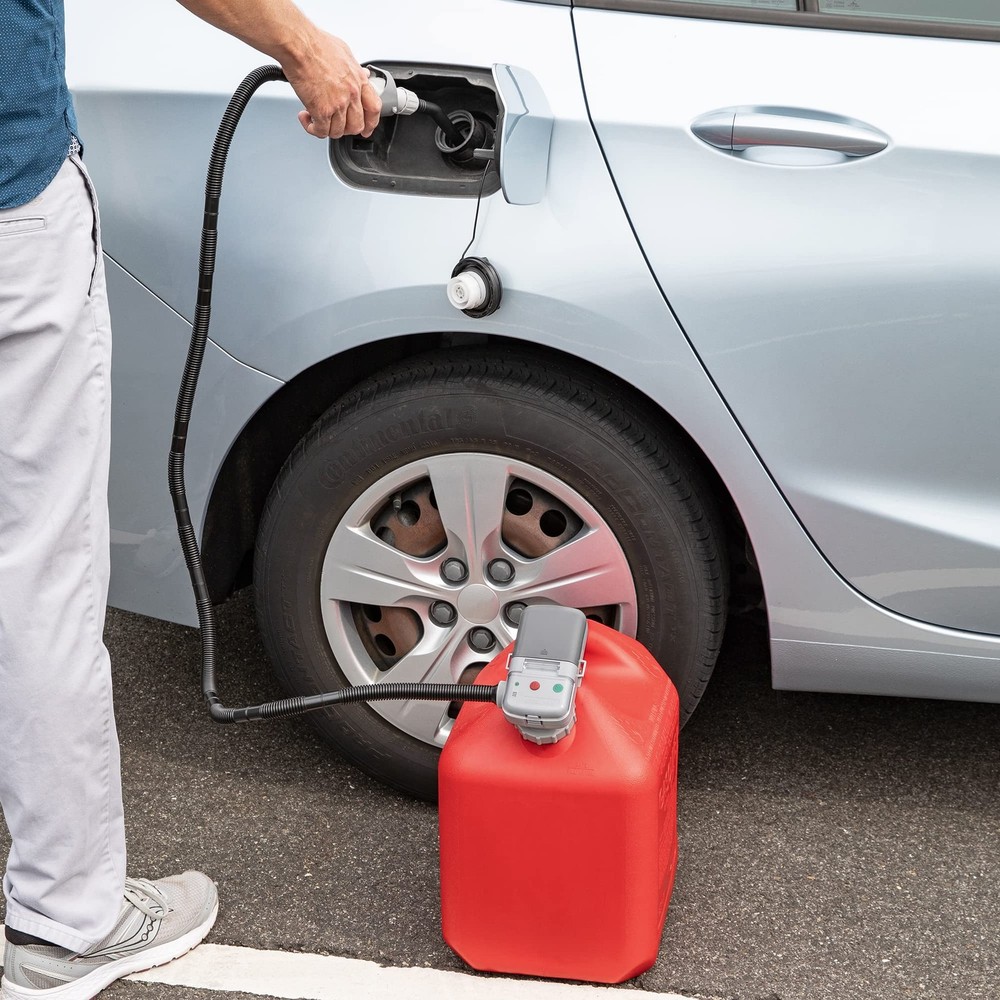 Deway Automatic Fuel Transfer Pump with Nozzle for Flow Control & L, Grey