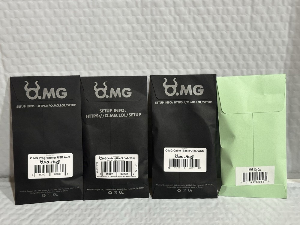 O.MG Adapter KEY CROC Hak5 Wi-Fi , Programmer, Omg Cables 4 Pack