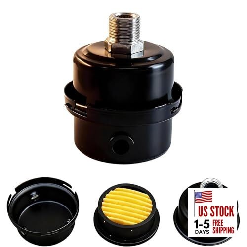 Air Compressor Silencer Filter - 1/2" Thread Metal Intake Filter Sound Muffler