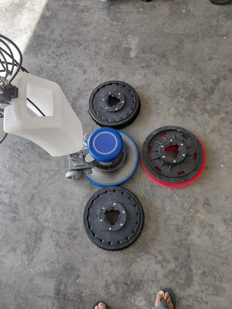NSS ht-002 Walk-Behind Buffer Polisher Scrubber, Adjustable Handle, Disc Pads