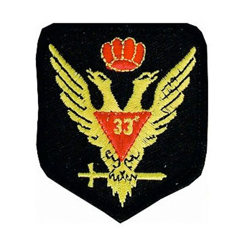 Masonic Patch Scottish Rite Wings Up 33rd Degree Freemasons Double Eagle crown