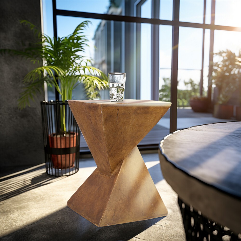 Twist Table Teak Root Shape Stool Pedestal Concrete Accent Table Coffee End Desk