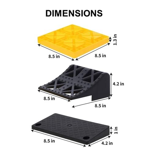 Homeon RV Leveling Blocks Ramp Design 9 Pack Interlocking Leveling Yellow+Black