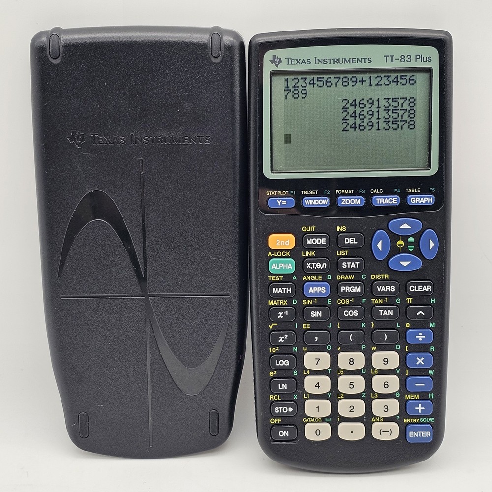 Texas Instruments TI-83 Plus Graphing Calculator With Cover Working