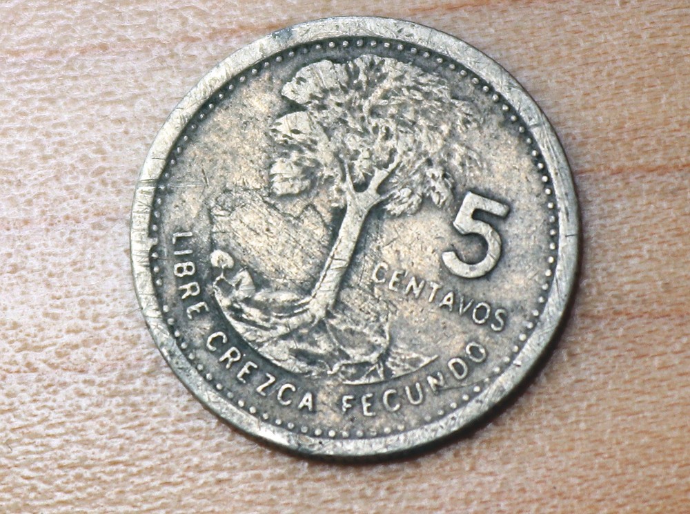 1977 Guatemala 5 Centavos Kapok Tree